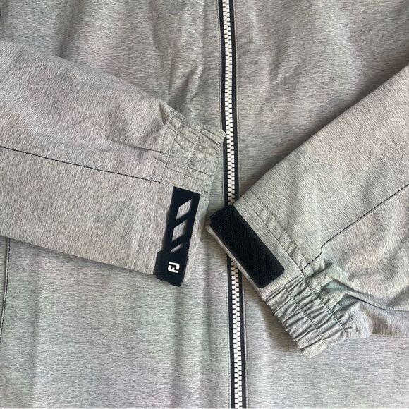FootJoy FJ DryJoys Hydrolite Rain Jacket Gray Full Zip M Blackhawks Logo NWOT - Picture 13 of 13